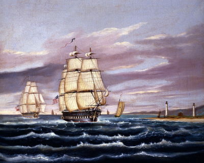 The US Frigate United States And The Captured HBM Frigate Macedonian Off Sandy Hook
