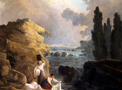 Washerwoman By A Cascade