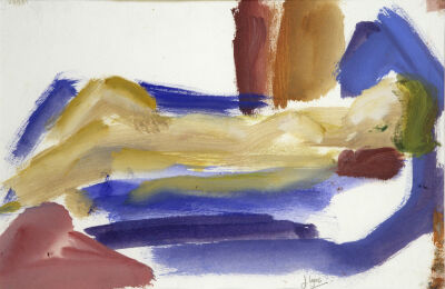 Nude in Ochre and Blue - Homage to Ivon Hitchens
