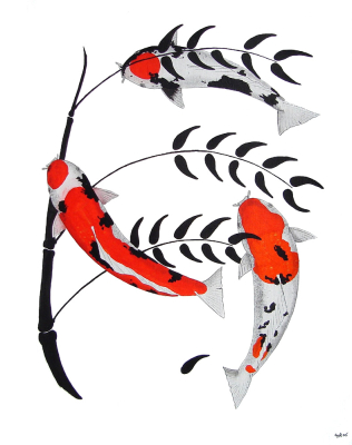 Japanese Koi Tancho Gin Rin Sanke Tategoi Showa