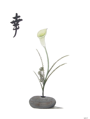 Ikebana Calla Lilies and flowers