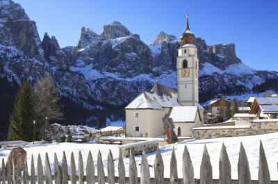 Italy Dolomites Alta Badia Colfosco Church