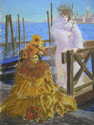 figures of sun and moon venice carnival