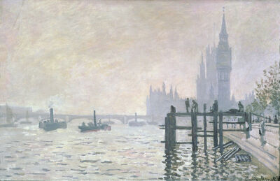 The Thames below Westminster, 1871