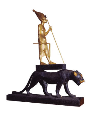 Statuette of King Tutankhamun upon a Leopard, c.1340 BC