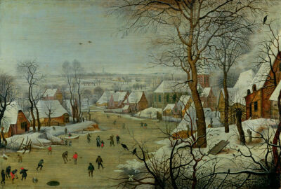 Winter Landscape with Skaters and a Bird Trap