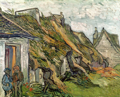 Thatched Cottages in Chaponval, 1890