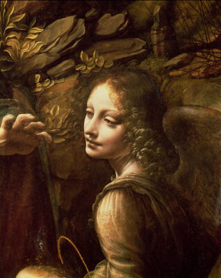 The Virgin of the Rocks, detail of the angel, c.1508