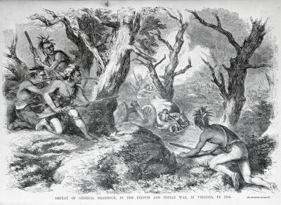 Defeat of General Braddock in Virginia in 1755