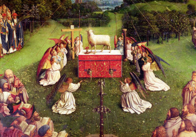 The Adoration of the Mystic Lamb, detail, 1432