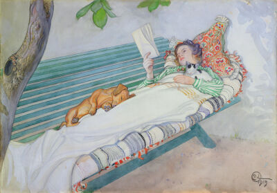 Woman Lying on a Bench, 1913