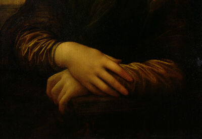 Mona Lisa, detail of her hands, c.1503