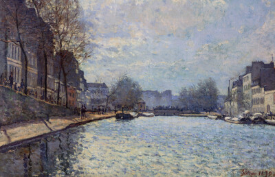 View of the Canal Saint-Martin Paris 1870