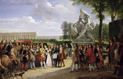Louis XIV in the Gardens at Versailles 1819
