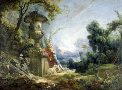 Pastoral Scene or Young Shepherd in a Landscape