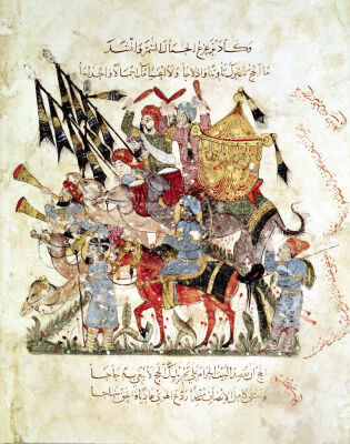Caravan going to Mecca from 'The Maqamat'