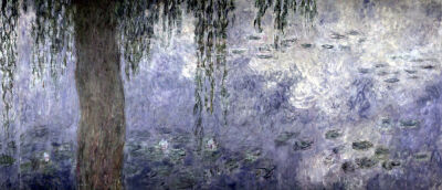 Waterlilies'' Morning with Weeping Willows (right section)