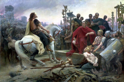 Vercingetorix throws down his arms at the feet of Julius Caesar 1899