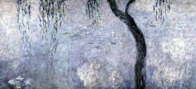 Waterlilies'' Two Weeping Willows (right section) 1914
