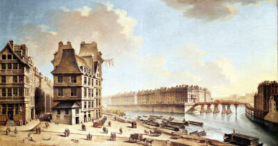 The Ile Saint-Louis from the Place de Greve c.1757