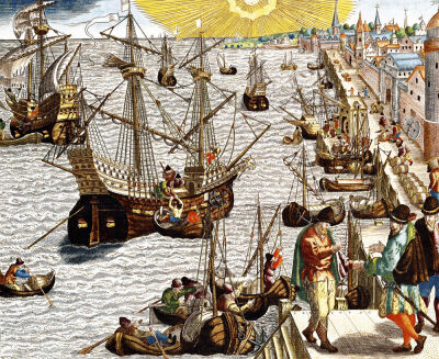 Departure from Lisbon for Brazil the East Indies and America 1592