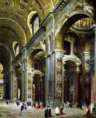 Cardinal Melchior de Polignac Visiting St. Peter's in Rome