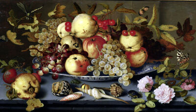 Still Life with Fruit Flowers and Seafood