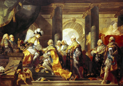 Louis XVI King of France Receiving the Homage of the Knights of the Order of St. Esprit at Reims