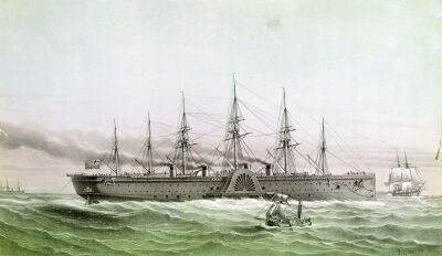 The Great Eastern Laying Electrical Cable 1858