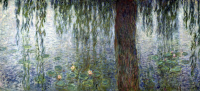 Waterlilies'' Morning with Weeping Willows 1915