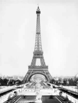 The Eiffel Tower photographed during the Universal Exhibition