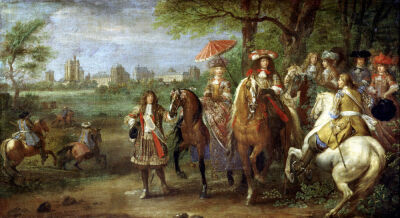 View of the Chateau de Vincennes with Louis XIV and Maria Theresa