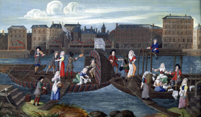 Fish Shop and Laundry Boat at the Quai de la Megisserie c.1670