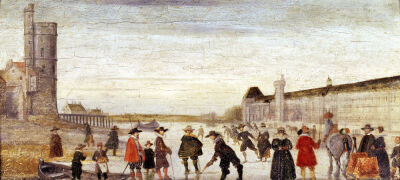Skaters on the Seine in 1608
