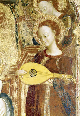 Virgin and Child Enthroned with six angels 1437