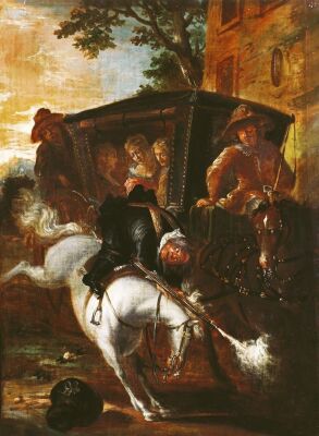 With a Musket on his Back Ragotin Climbs onto his Horse 1712
