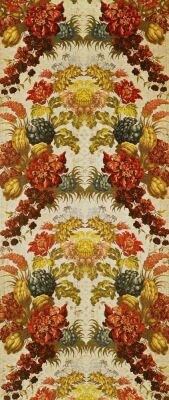 Textile with a repeating floral pattern c.1740