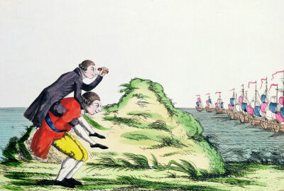 William Pitt the Younger riding on the back of George III