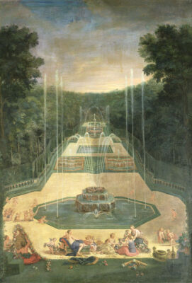 The Groves of Versailles. View of the Three Fountains with Venus and Cherubs 1688