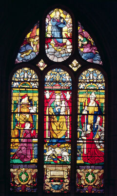 Window depicting the Virgin and Child surrounded by St. Adrian