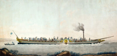 The Charles-Philippe the first steamboat launched on the Seine 1816