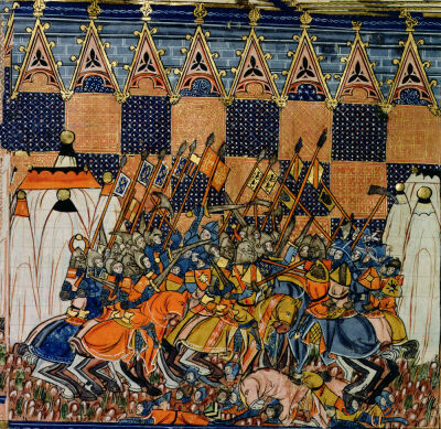 Battle scene from  'A History of Western Saints'