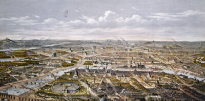 View of Paris from Bois de Boulogne Universal Exhibition in 1867