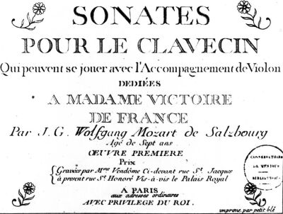 Title Page for 'Sonates pour le clavecin'
