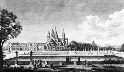 View of Cluny Abbey from 'Voyage Pittoresque de la France'