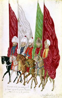 Men with Standards Following the Seigneur to War
