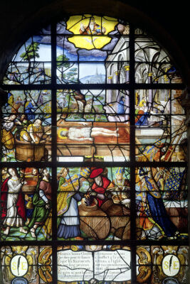 Window depicting the Mystic Wine-Press 1612