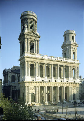 View of the facade of the Church of Saint-Sulpice