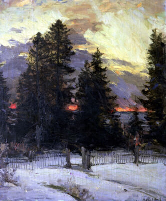 Sunset over a Winter Landscape c.1902