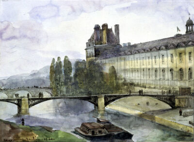 View of the Pavillon de Flore of the Louvre 1844
